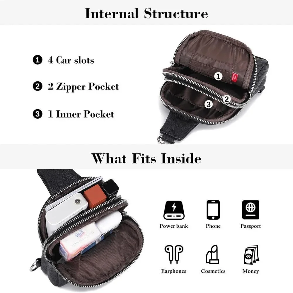 Small Crossbody Sling Bag for Women Vegan Leather with Card Slots